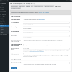 Page screenshot: Settings → WP Simple Shopping Cart → Stripe Settings