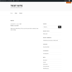 Page screenshot: Test site – Just another WordPress site