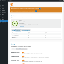 Page screenshot: WordSentinel → Scan History