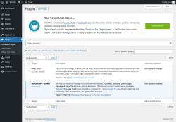 Page screenshot: Plugins ‹ Test site — WordPress