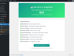Page screenshot: Geo Blocker &rarr; ☕ Become a Supporter