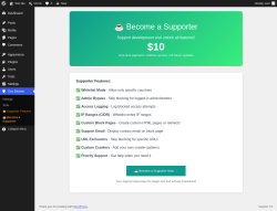 Page screenshot: Geo Blocker &rarr; ☕ Become a Supporter