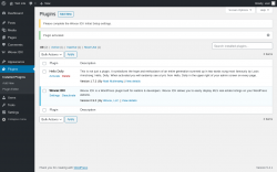 Page screenshot: Plugins &lsaquo; Test site &mdash; WordPress