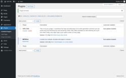 Page screenshot: Plugins ‹ Test site — WordPress