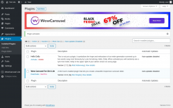 Page screenshot: Plugins &lsaquo; Test site &mdash; WordPress