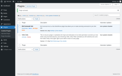Page screenshot: Plugins &lsaquo; Test site &mdash; WordPress