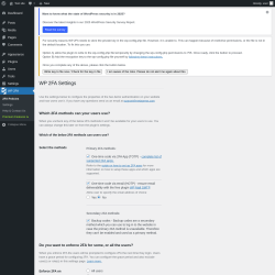 Page screenshot: WP 2FA
