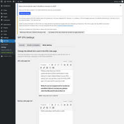 Page screenshot: WP 2FA → Settings → White labeling
