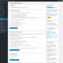Page screenshot: Settings &rarr; WP Accessibility