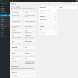 Page screenshot: Widgets &lsaquo; Test site &mdash; WordPress