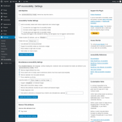 Page screenshot: Settings &rarr; WP Accessibility