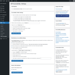 Page screenshot: Settings &rarr; WP Accessibility