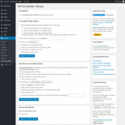 Page screenshot: Settings &rarr; WP Accessibility