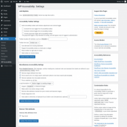 Page screenshot: Settings &rarr; WP Accessibility