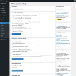 Page screenshot: Settings &rarr; WP Accessibility