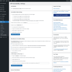 Page screenshot: Settings &rarr; WP Accessibility