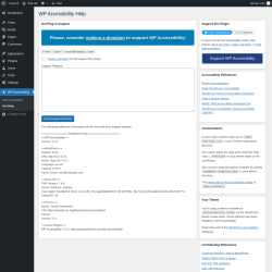 Page screenshot: WP Accessibility &rarr; Get Help