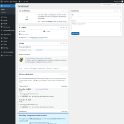 Page screenshot: Dashboard &lsaquo; Test site &mdash; WordPress