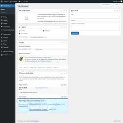 Page screenshot: Dashboard &lsaquo; Test site &mdash; WordPress