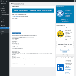 Page screenshot: WP Accessibility &rarr; Get Help
