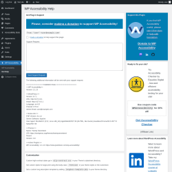 Page screenshot: WP Accessibility &rarr; Get Help