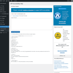 Page screenshot: WP Accessibility &rarr; Get Help