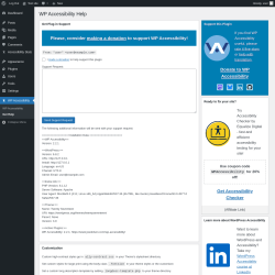 Page screenshot: WP Accessibility &rarr; Get Help
