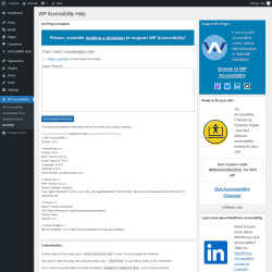 Page screenshot: WP Accessibility &rarr; Get Help