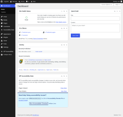 Page screenshot: Dashboard &lsaquo; Test site &mdash; WordPress