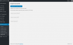 Page screenshot: WP Accounts &rarr; Export CSV