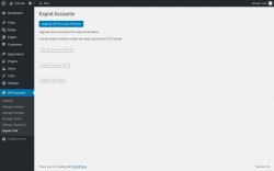 Page screenshot: WP Accounts &rarr; Export CSV
