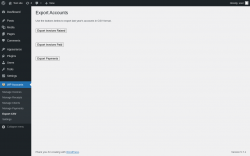 Page screenshot: WP Accounts &rarr; Export CSV