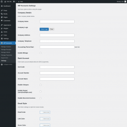 Page screenshot: WP Accounts &rarr; Settings