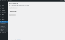 Page screenshot: WP Accounts &rarr; Export CSV