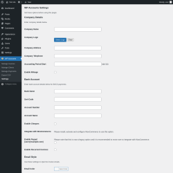 Page screenshot: WP Accounts &rarr; Settings