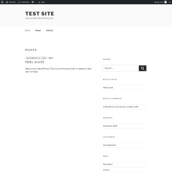 Page screenshot: Test site – Just another WordPress site