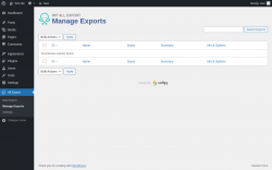 Page screenshot: All Export &rarr; Manage Exports