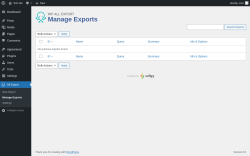 Page screenshot: All Export &rarr; Manage Exports
