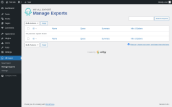 Page screenshot: All Export &rarr; Manage Exports