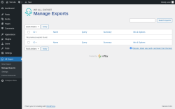 Page screenshot: All Export → Manage Exports