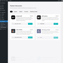 Page screenshot: All Export &rarr; Partner Discounts