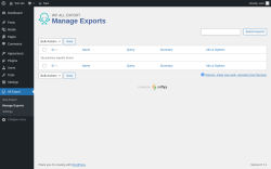 Page screenshot: All Export &rarr; Manage Exports