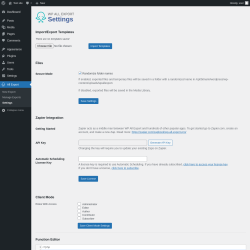 Page screenshot: All Export &rarr; Settings