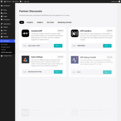 Page screenshot: All Export &rarr; Partner Discounts