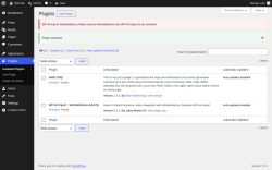 Page screenshot: Plugins &lsaquo; Test site &mdash; WordPress