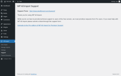 Page screenshot: All Import → Support