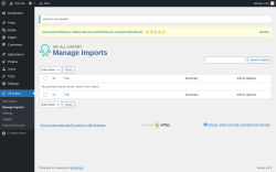 Page screenshot: All Import → History