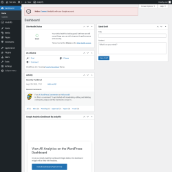 Page screenshot: Dashboard ‹ Test site — WordPress