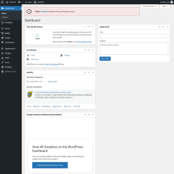 Page screenshot: Dashboard ‹ Test site — WordPress