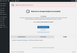 Page screenshot: Analytify → Settings → 
      Credits    